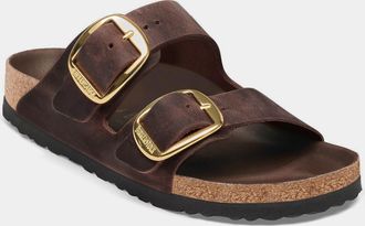 Birkenstock Unisex Sandals in Dark Brown Leather - Size UK 5.5