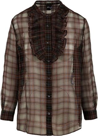 Aspesi Militaire Stijl Damesoverhemd - Dames - Overhemden - Bruin - L - Overhemden