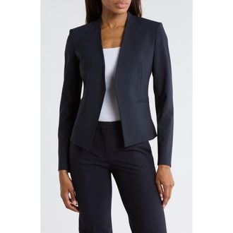 Theory Lanai Open Front Stretch Wool Blazer in Deep Navy at Nordstrom Rack, Size 10