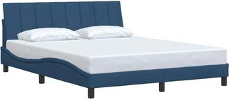 vidaXL Estructura De Cama Sin Colch&oacute;n Hanko Tela Azul 160x200 Cm Vidaxl