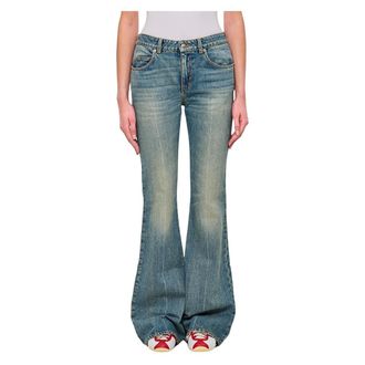 Alexander McQueen Jeans, Dames, Blauw, W29, Katoen, Flared Jeans