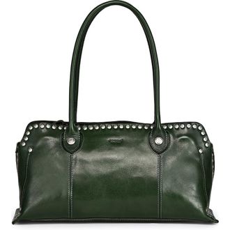 OLD TREND Soul Genuine Leather Studded Structured Shoulder Bag in Kale at Nordstrom