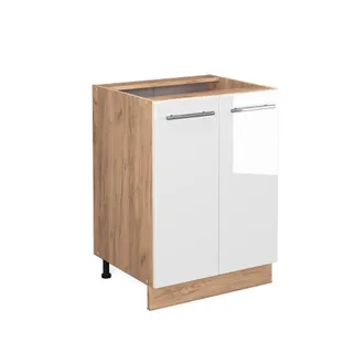 Vicco Mueble Bajo De Cocina Fame-line, Blanco Alto Brillo, 60 Cm Sin Encimera