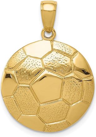 Diamond2Deal 14k Yellow Gold Large Domed Soccer Ball Pendant