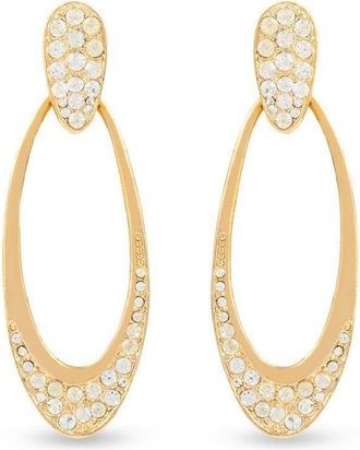 Susan Caplan Vintage 1990s door knocker clip-on earrings - women - Gold Plated Brass/Swarovski Crystal - One Size