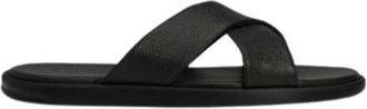 Doucal's Ciabatta - Heren - Sandalen - Zwart - 41 EU - Leer - Schoenen