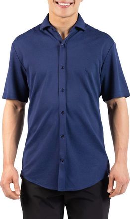 Tailorbyrd Tropical Short Sleeve Button-Up Shirt in Navy at Nordstrom Rack, Size Xx-Large