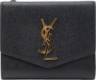 Saint Laurent Black Leather Long Wallet (Bi-Fold) (Pre-Owned)