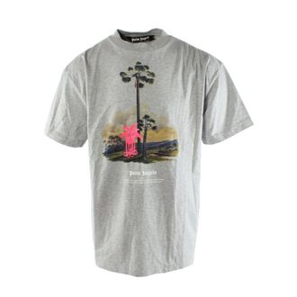 Palm Angels T-Shirts, male, Gray, Size: 2XL T-shirt