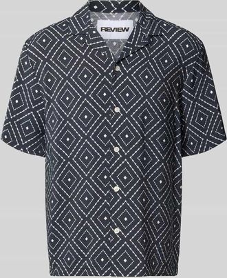 Review Modern Fit Freizeithemd aus Viskose-Mix mit Reverskragen in Marine, Gr&ouml;&szlig;e XL