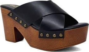 Shushop Ivanna Platform Slide Sandal in Black at Nordstrom Rack, Size 10