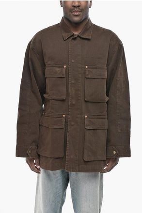 Cultura Cotton Overshirt with Hidden Button Placket size Xl