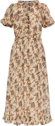 Ulla Johnson Rosamunde Dress - Dames - Casual kleedjes - Beige - XS - Leer - Kleedjes