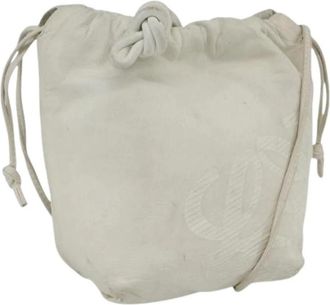 Loewe Pre-owned Bucket Bags, female, White, Size: ONE SIZE Pre-owned Leather Bucket Bag