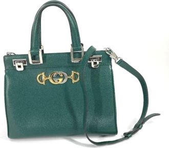 Gucci Pre-owned Leather gucci-bags - Dames - Vintage Handtas - Groen - ONE Size - Vintage