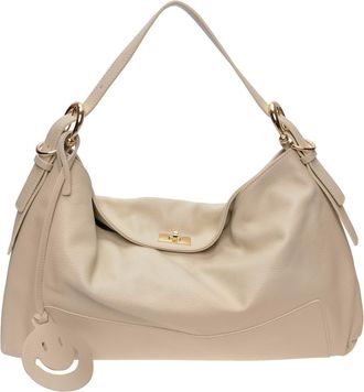 Luisa Vannini Beige Rundleer Tas