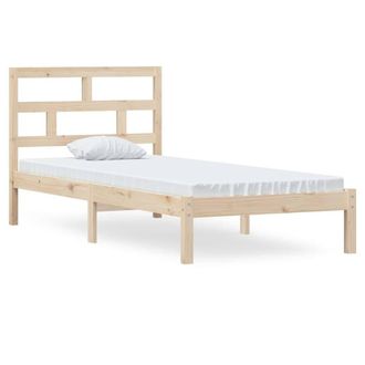 Berkfield Home Bed Frame Solid Wood Pine 90x200 cm in Light Tan