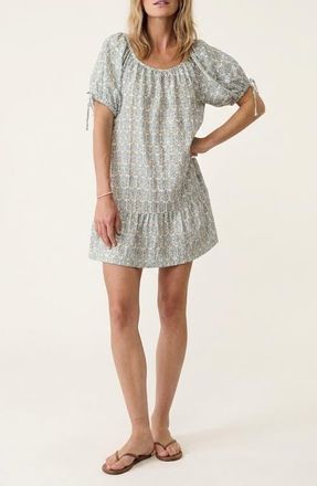 Marine Layer Clio Tiered Minidress in Oliva Print at Nordstrom, Size X-Large