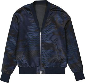 Neil Barrett Polyester Bomber - Heren - Bomber jackets - Blauw - L - Polyester - Jassen