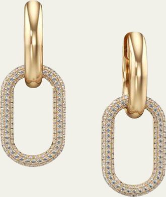 Bhansali 18K Gold and Diamond Pave Link Earrings