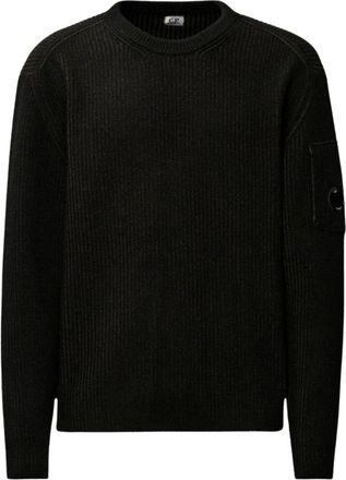 C.P. Company Maglia Lens Girocollo - Heren - Ronde hals truien - Zwart - L - Wol - Truien & Vesten