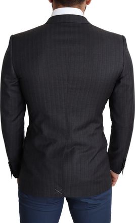 Dolce & Gabbana Dark Gray Wool Single Breasted Coat MARTINI Mens Blazer