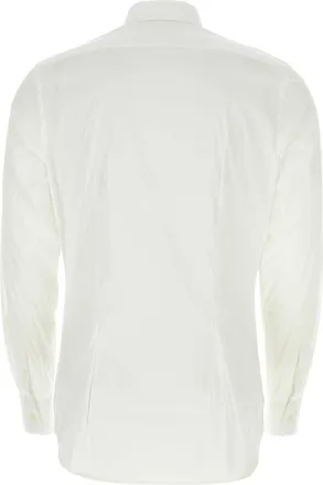 Prada Mens Stretch Poplin Shirt White