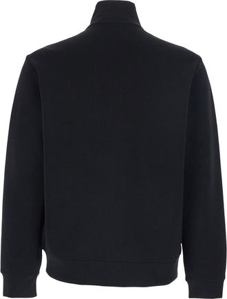 Emporio Armani Mens Sweatshirt High-Neck Black Cotton Sweatshirts Sweater