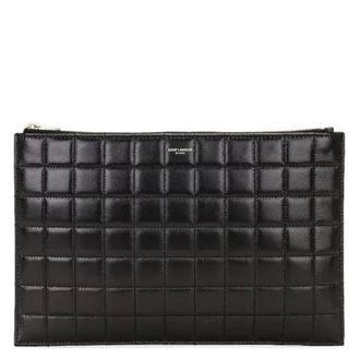 Saint Laurent Quilted Leather Tablet Pouch