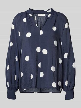 Christian Berg Bluse aus Viskose-Mix mit Serafino-Ausschnitt in Dunkelblau, Gr&ouml;&szlig;e 34