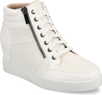 Journee Collection Womens Clarity High Top Wedge Sneaker
