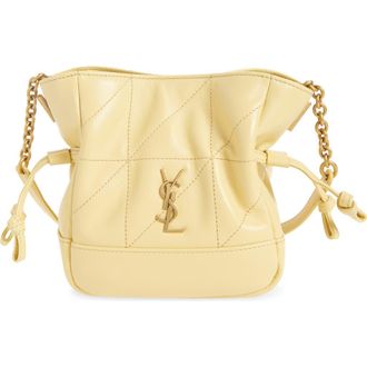 Saint Laurent Mini Jamie Leather Shoulder Bag in Soft Lemon at Nordstrom