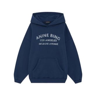 Anine Bing Harvey Sweatshirt - Dames - Hoodies - Blauw - XS - Katoen - Hoodies & sweatvesten