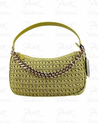 Twinset Handbags, female, Green, Size: ONE SIZE Liliana Straw Leather Borsa a Spalla
