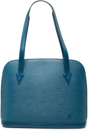 Louis Vuitton Toledo Blue Leather Handbag Tote Bag (Pre-Owned)