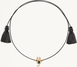 Valentino Garavani Accessorio Per Capelli E Collana Gardienne In Metallo, Cristallo E Corda Con Nappine Donna ANTIQUE BRASS/NERO UNI