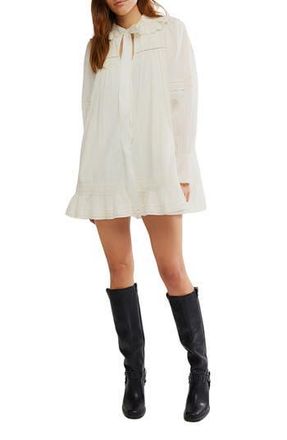 Free People 5 OClock Tea Time Long Sleeve Cotton Babydoll Minidress at Nordstrom Rack, Size X-Large