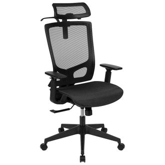 Flash Furniture Mesh Office Chair with Synchro-Tilt in Black