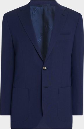 Kiton Mens Solid Wool Blazer
