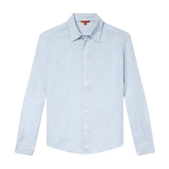 Barena Casual Shirts, male, Blue, Size: XL Linen Shirt