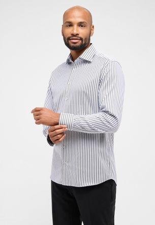 Eterna Langarmhemd ETERNA MODERN FIT, Herren, Gr. 46, Normalgr&ouml;ssen, anthrazit, Twill, 100% Baumwolle, tailliert, Manschette, Hemden Langarmhemd, NON IRON (b