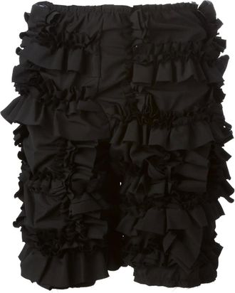 Comme Des Garçons ruffled shorts - Zwart