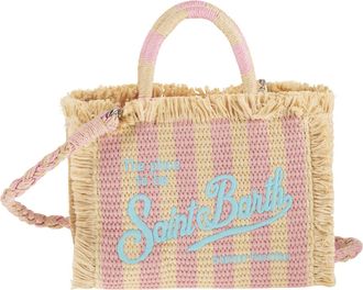 MC2 Saint Barth Minibolso tejido a rayas con logo bordado y correa para el hombro de Mc2 Saint Barth