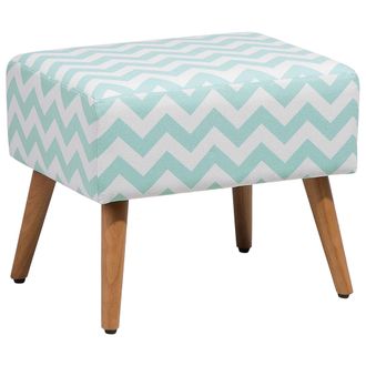 Beliani Beliani - Reposapi&eacute;s Asiento De Algod&oacute;n Verde Menta Patas De Madera Patr&oacute;n Oriental Estilo Escandinavo Manteo