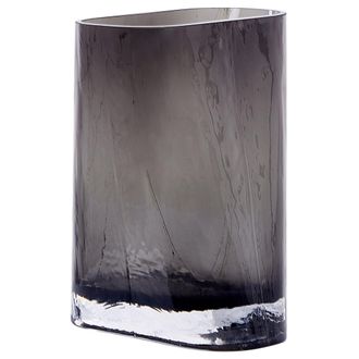 Beliani Florero De Vidrio Gris Oscuro 20 Cm Jarr&oacute;n Sobremesa Moderno Decoraci&oacute;n Mitata