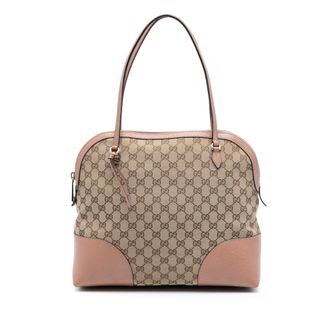 Gucci Tweedehands Medium Gg Canvas Bree Dome Tote