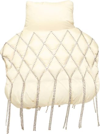 Area x Dingyun Zhang crystal-embellished down gilet - Neutrals