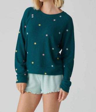 PJ Salvage Take It Easy Long Sleeve Top In Green