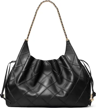 Tory Burch Large Fleming Leather Tote in Black at Nordstrom