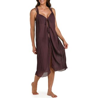 La Blanca Sunbeams Open Tie Front Cover-Up in Truffle at Nordstrom, Size X-Large